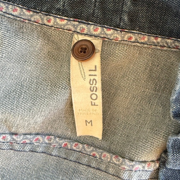 Fossil Dark Blue Jean Jacket with Silver Buttons - Picture 3 of 3